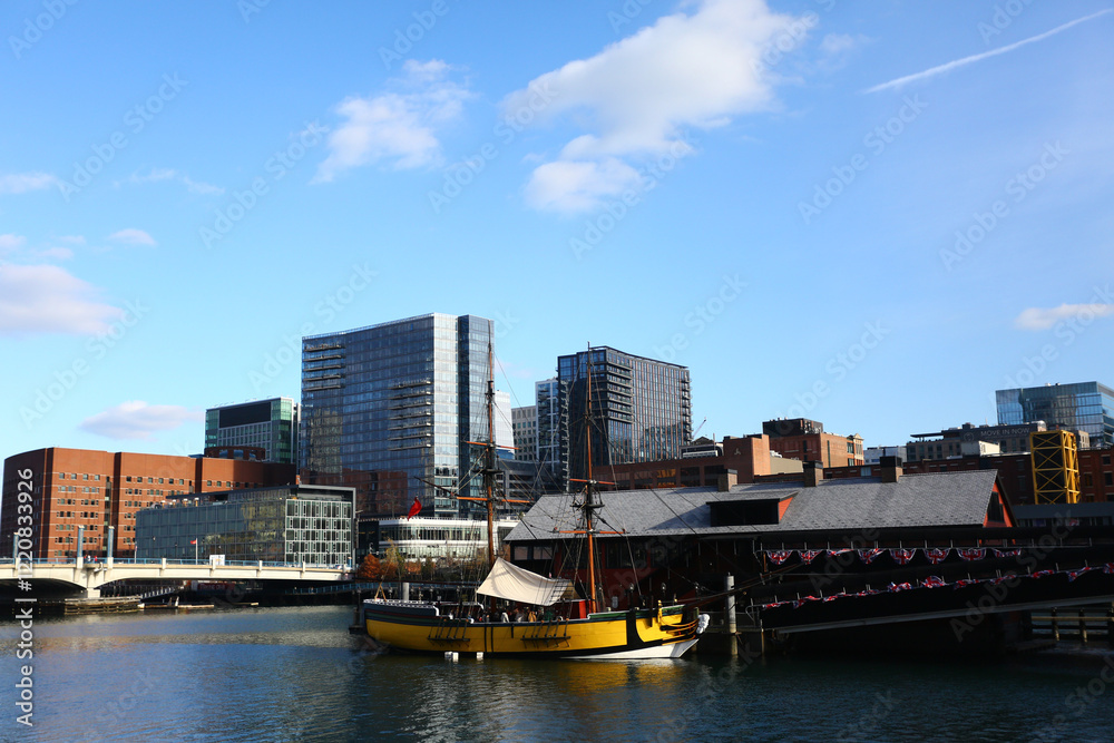 Fototapeta premium downtown view of boston city United states with buildings