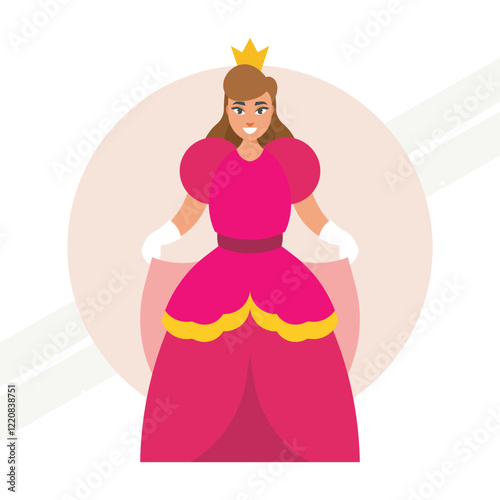 Princess in a pink dress