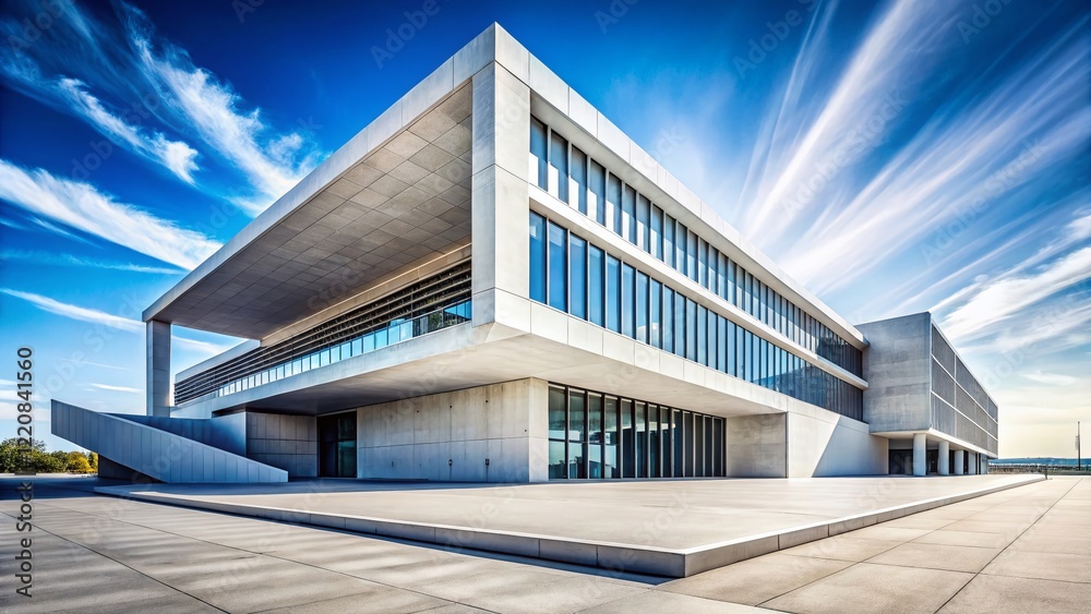 Obraz premium Abstract Grid Architectural Photography: Modern White Space Design