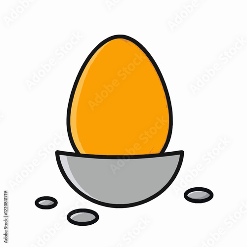 Bright Egg in Bowl Ready for a Delicious Breakfast Meal