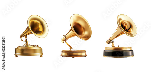 Vintage gramophones showcasing classic design and elegance photo