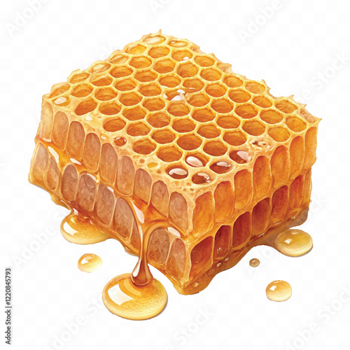realistic 3d honey comb or beeswax isolated on white backgrund

