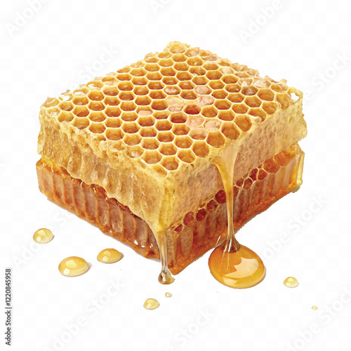 realistic 3d honey comb or beeswax isolated on white backgrund

