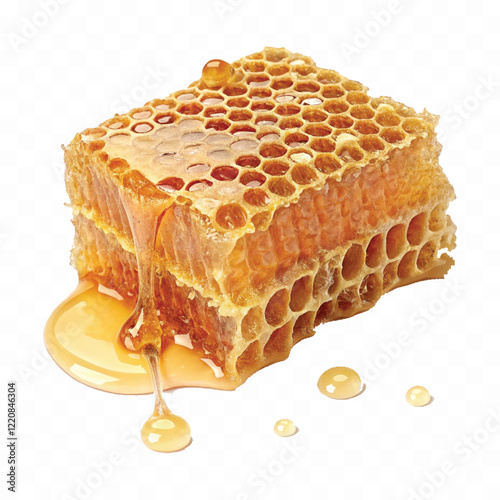 realistic 3d honey comb or beeswax isolated on white backgrund

