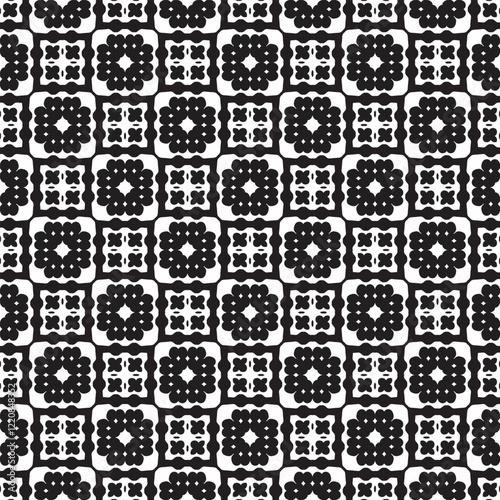 Minimalist black and white seamless pattern background