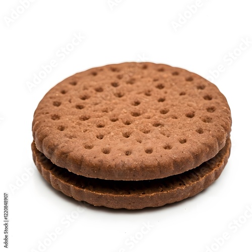 Cookies insude chocolate  image on white background.Ai generated photo