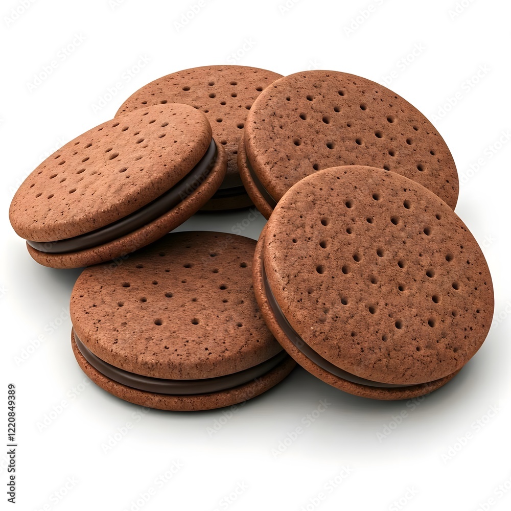 Cookies chocolate image on white background.Ai generated Cookies chocolate image on white background.Ai generated