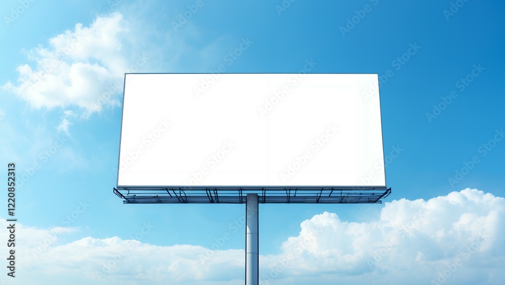 mockup blank billboard white space on bluesky background, 3d rendering mockup blank billboard white space on bluesky background, 3d rendering