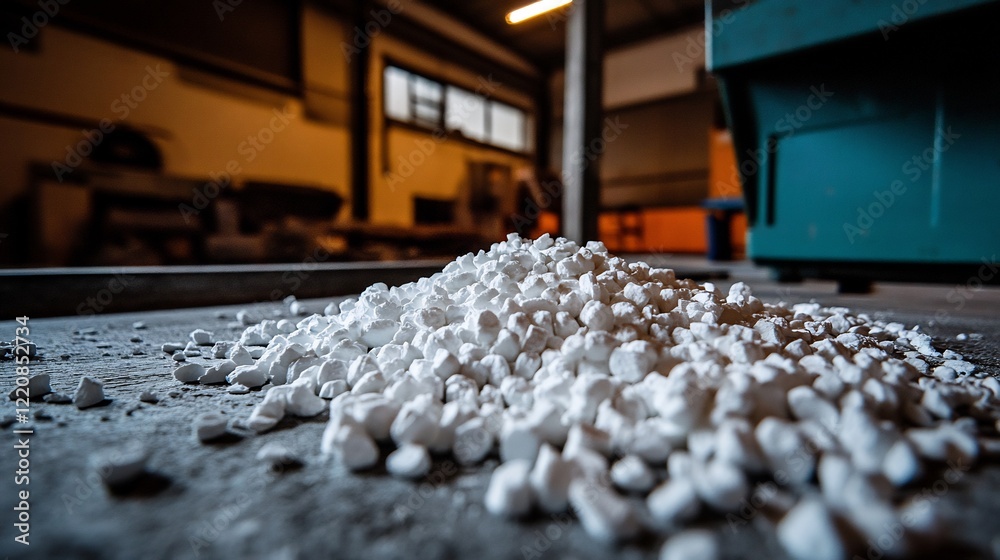 Fototapeta premium White Granules in Industrial Setting