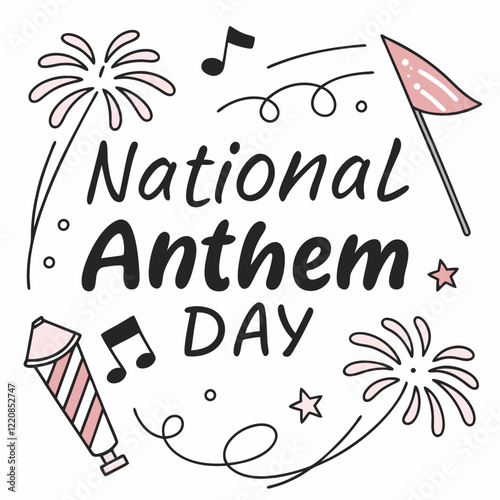 NATIONAL ANTHEM DAY silhouette vector illustration