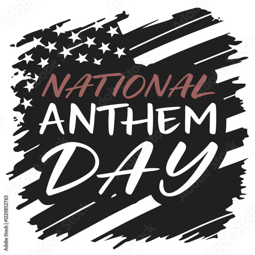 NATIONAL ANTHEM DAY silhouette vector illustration