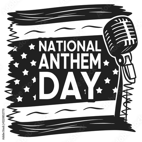 NATIONAL ANTHEM DAY silhouette vector illustration