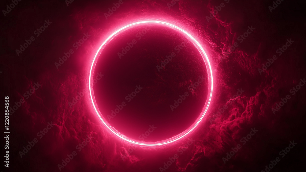 Fototapeta premium Glowing Pink Circle Abstract Background