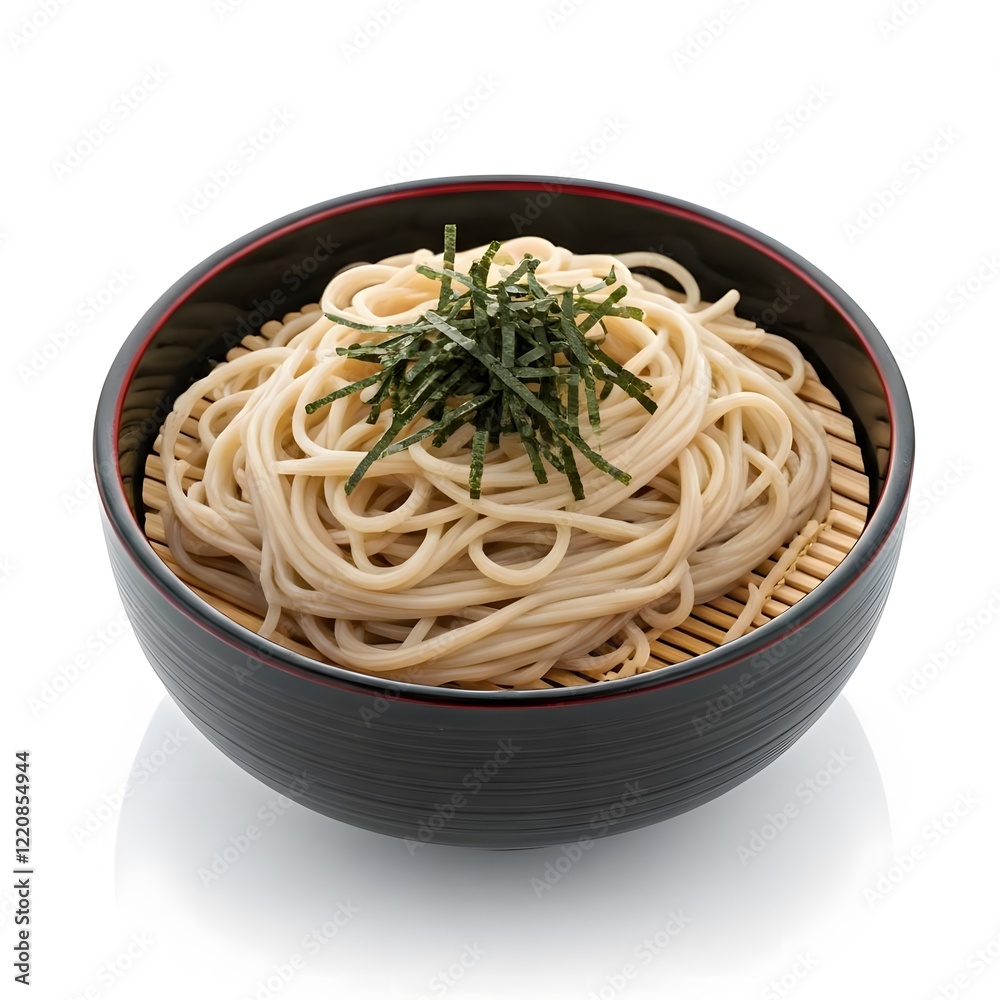 Soba japanese food image on white background.AI generated Soba japanese food image on white background.AI generated