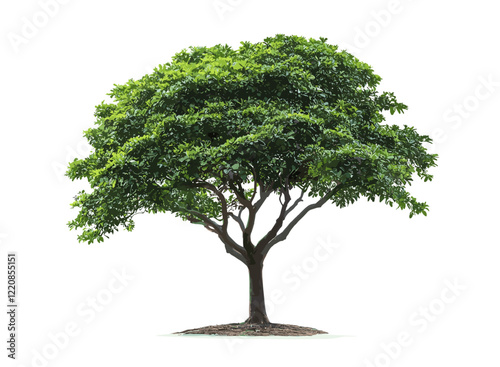 Tropical tree vector illustration, Rain tree isolated on white background, exotic foliage design, nature tree graphic, isolated tropical plant, lush rainforest tree, nature art vector.