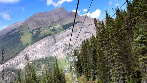 View of the mountains and forest from the elevator Banff national park, Canada