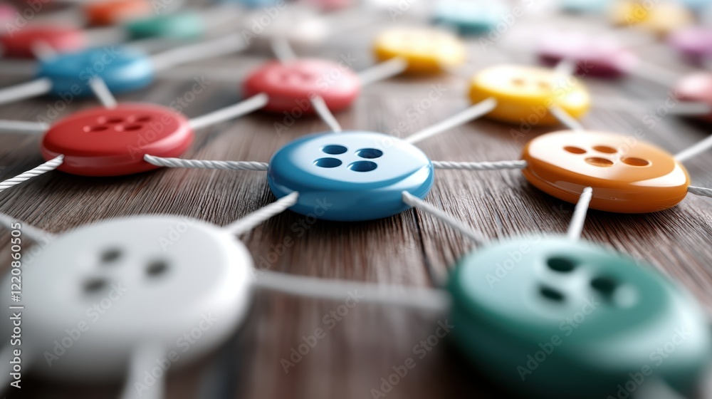 An array of colorful buttons beautifully arranged on a rustic wooden surface, combining natural elements with playful designs for an inviting visual appeal. An array of colorful buttons beautifully arranged on a rustic wooden surface, combining natural elements with playful designs for an inviting visual appeal.