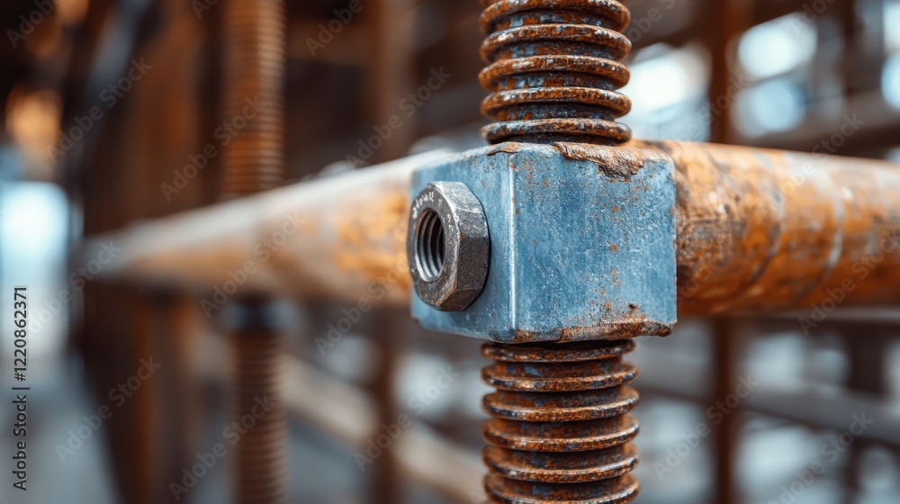 An artistic close-up of rusty pipe hardware, emphasizing the contrast of metal and rust, showcasing the beauty found in industrial decay and the passage of time. An artistic close-up of rusty pipe hardware, emphasizing the contrast of metal and rust, showcasing the beauty found in industrial decay and the passage of time.