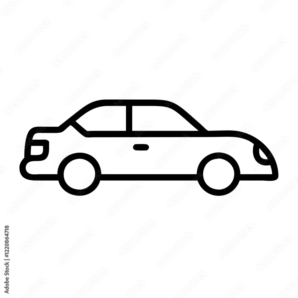 Car icon on a transparent background for transport concept Car icon on a transparent background for transport concept