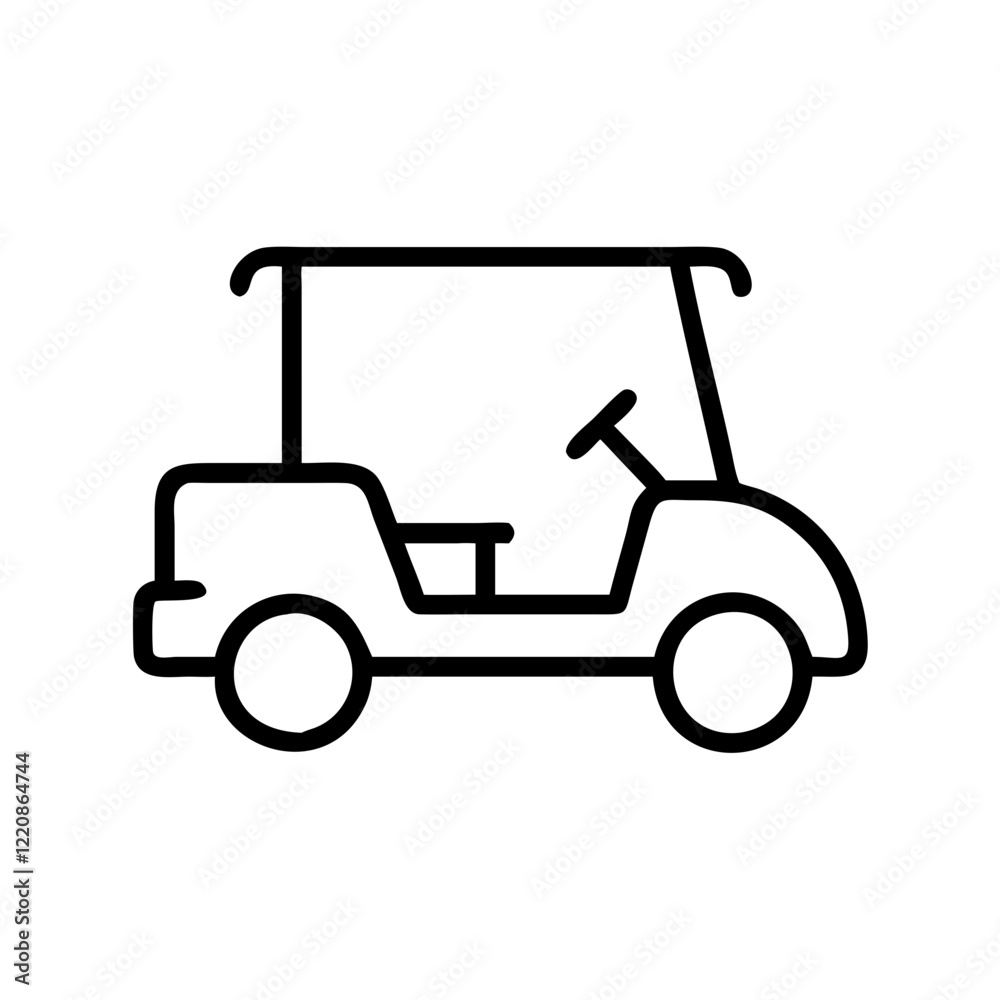 Fototapeta premium Golf cart icon on a transparent background for transport concept