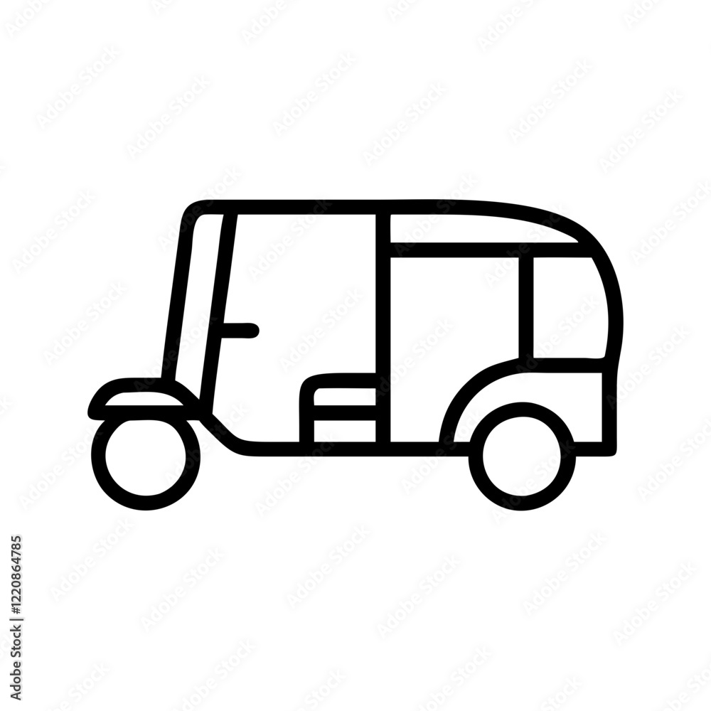 Fototapeta premium Rickshaw icon on a transparent background for transport concept