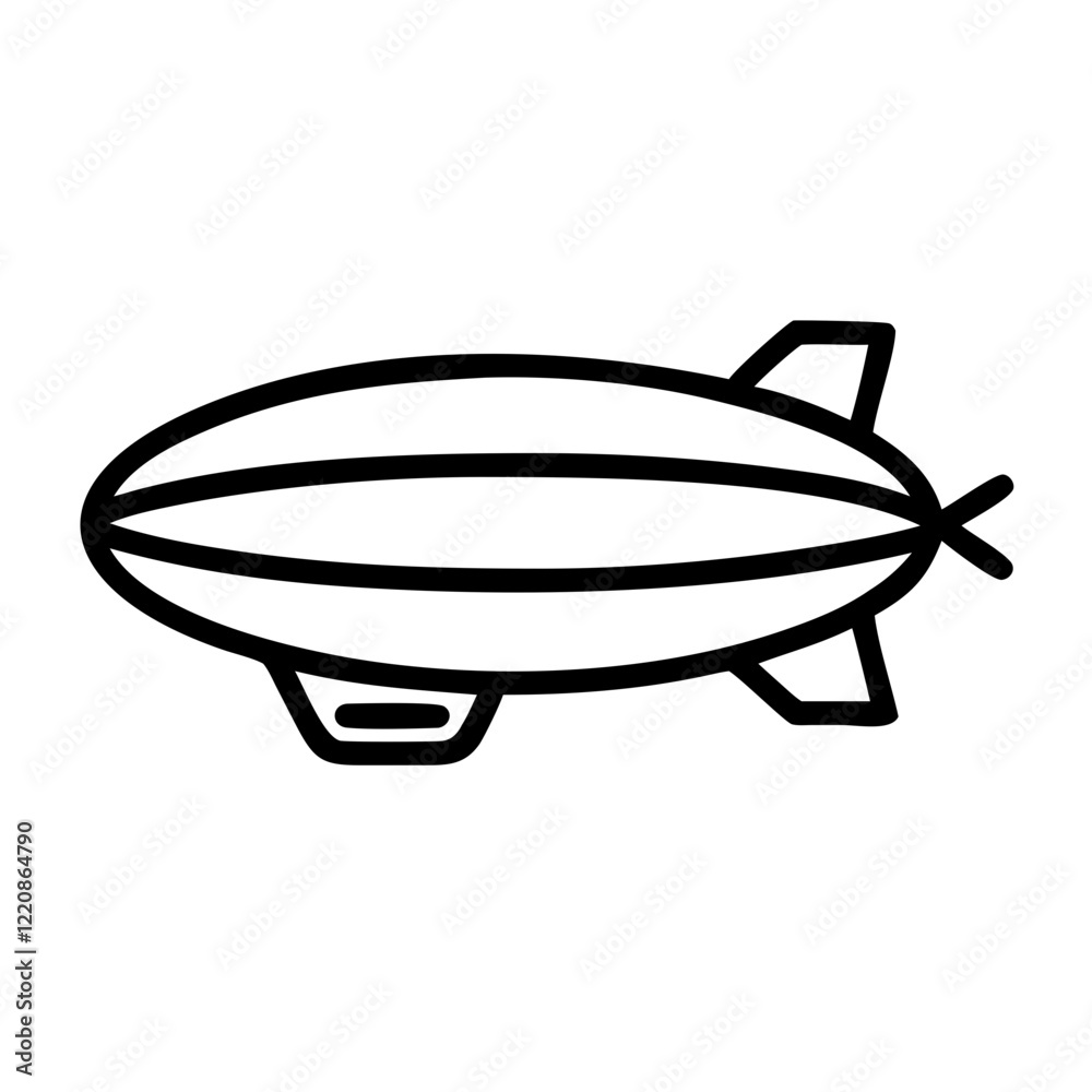 Zeppelin icon on a transparent background for transport concept Zeppelin icon on a transparent background for transport concept