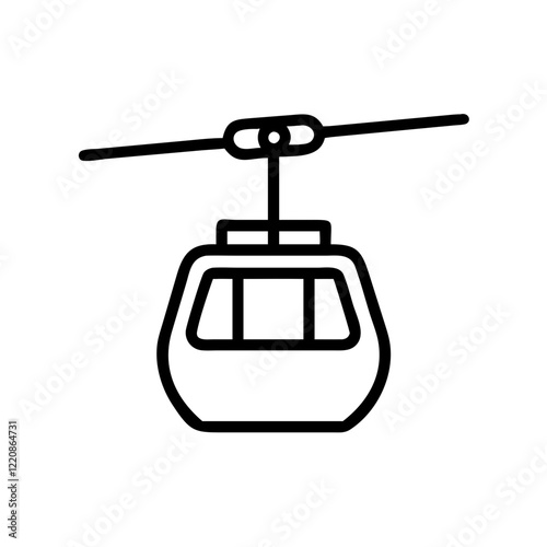 Gondola icon on a transparent background for transport concept
