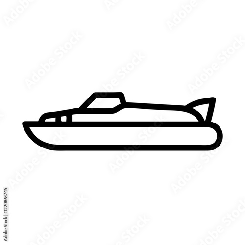 Hovercraft icon on a transparent background for transport concept