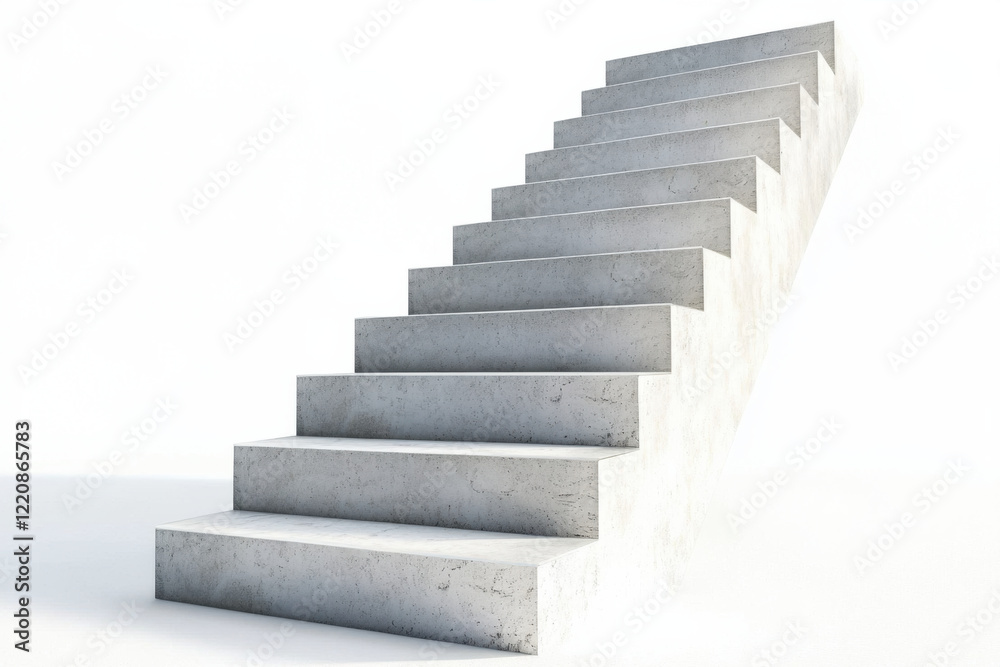 Modern concrete stairs leading upwards in minimalist design Modern concrete stairs leading upwards in minimalist design