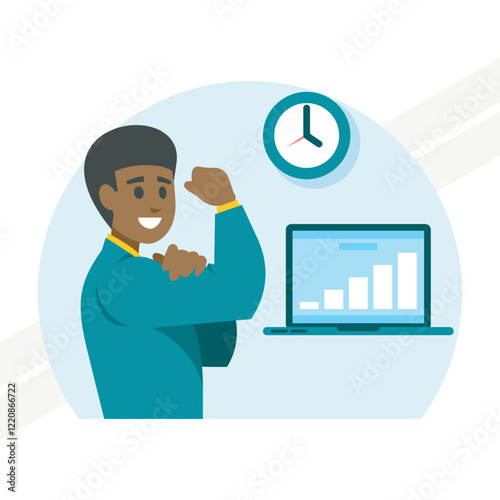 Strong businessman illustration