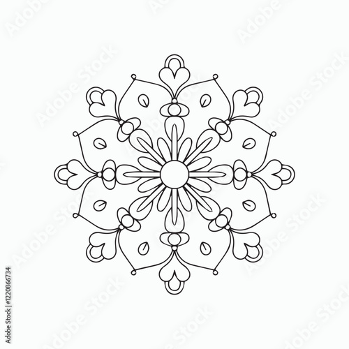 mandala for Henna, Mehndi, tattoos, decorative ornaments in ethnic oriental style, coloring book pages