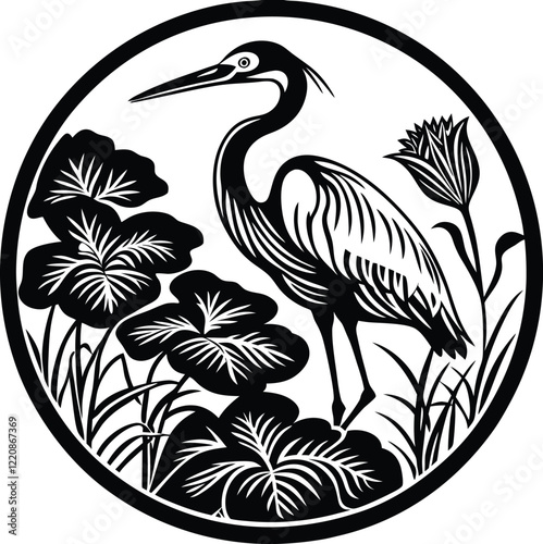 silhouette American flamingo bird isolate white background-03.eps
