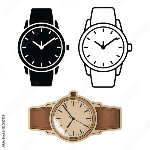 Smart Watch Icon Set Vector Design