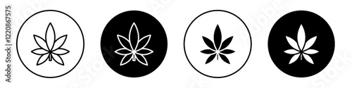 Cannabis leaf icons vector pack for web designs