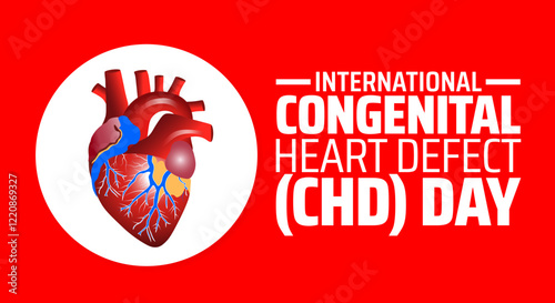 International Congenital Heart Defect CHD Day background banner or poster design template. observed every year in February. Holiday concept. Use to any Template, card, poster, placard, template.