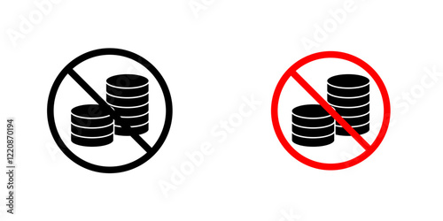 No cash sign vector pack for web designs