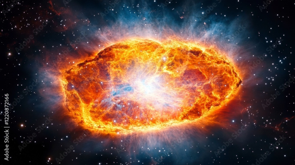 Obraz premium Bright Cosmic Explosion in the Heart of the Universe