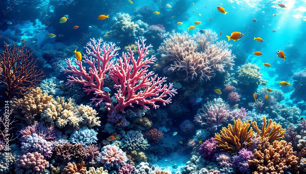 Fototapeta premium Vibrant Coral Reef Fish Colorful Underwater Scene