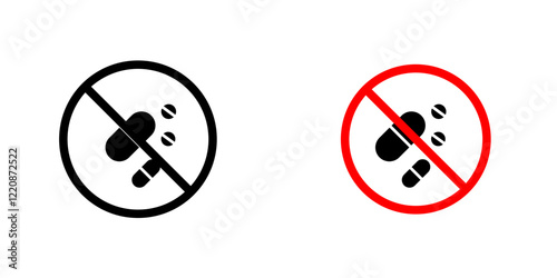 Stop using illegal drugs signs vector pack for web designs