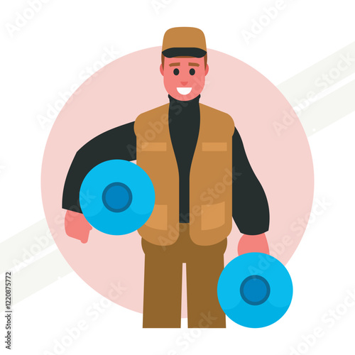 Water deliveryman illustration
