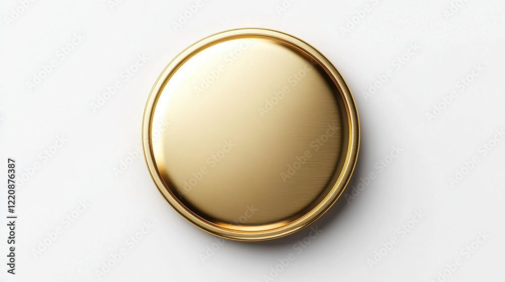 shiny circular award badge with smooth gold surface, perfect for recognition. , Award Mockup shiny circular award badge with smooth gold surface, perfect for recognition. , Award Mockup
