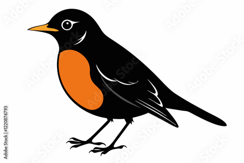 American Robin silhouette vector