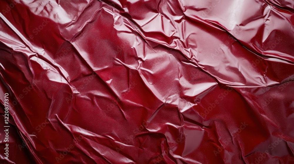 An intricate close-up view of crumpled red foil showcases its unique texture, reflecting light softly, creating a visually appealing abstract piece. An intricate close-up view of crumpled red foil showcases its unique texture, reflecting light softly, creating a visually appealing abstract piece.