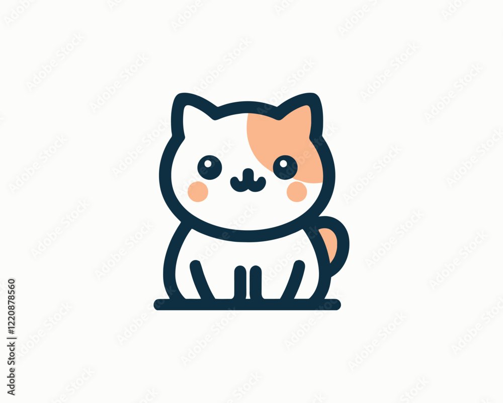 Cat logo design icon symbol vector illustration