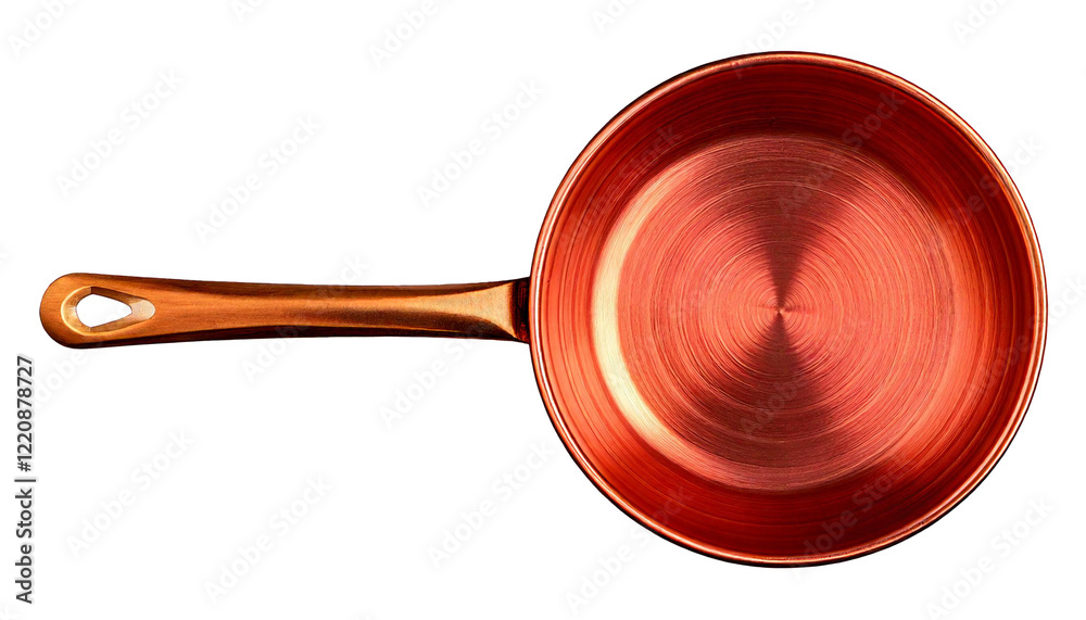 copper frying pan isolated on white