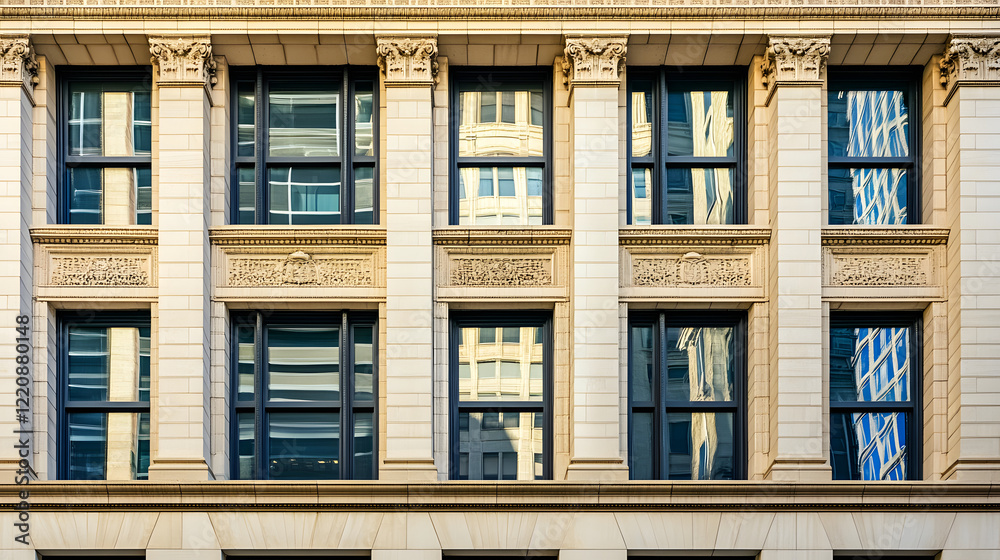 Fototapeta premium Dramatic courthouse exterior featuring towering stone columns and grand architecture, symbolizing justice, authority, and the importance of legal proceedings in society.