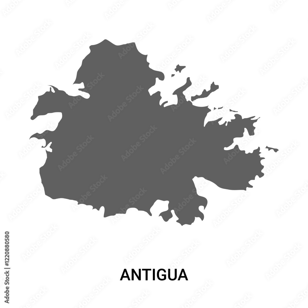 Fototapeta premium Antigua silhouette map Antigua and Barbuda map