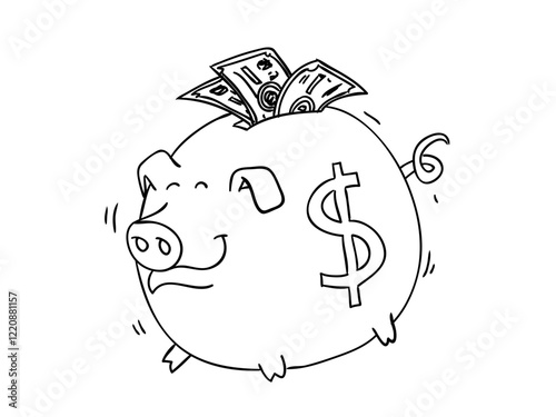 piggy bank with money