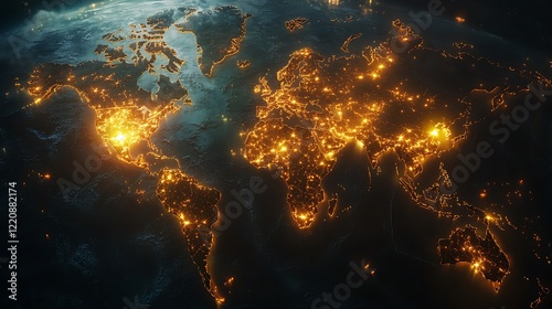 Stunning View of Global Cities at Night imge photo