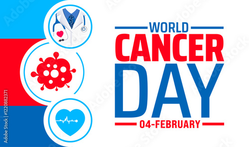 World Cancer Day background banner or poster design template. observed every year in February. Holiday concept. Use to any Template, card, poster, placard, template.